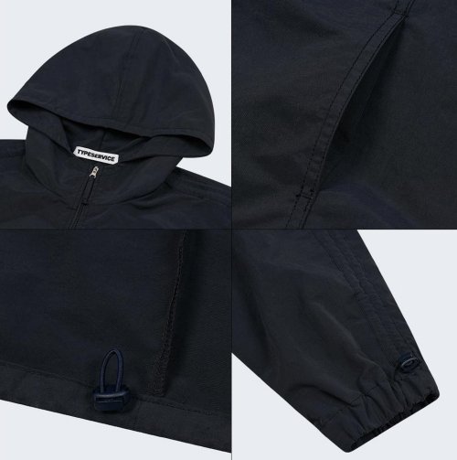 MUSINSA | TYPESERVICE outlet SIDE SHIRRING TWO-WAY WINDBREAKER - NAVY