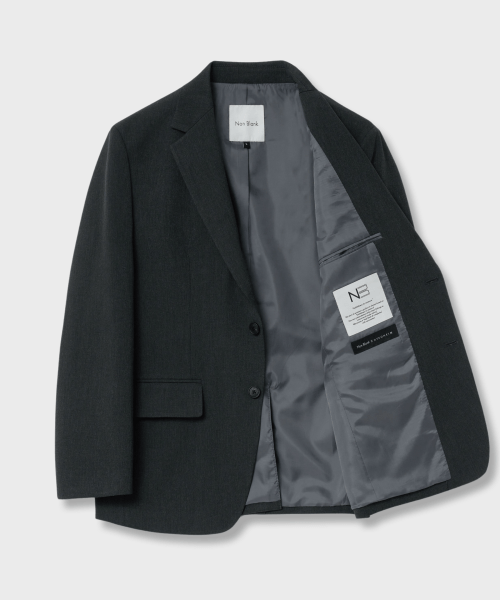 Хён Ким SET-UP полуоверсайз костюм-двойка — CHARCOAL GREY