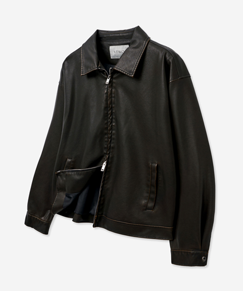 Куртка 442 Vintage из кожи с покрытием Black