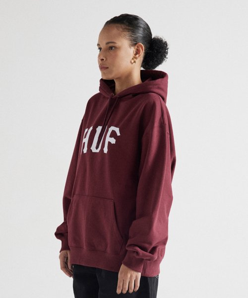 Huf burgundy hoodie best sale