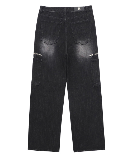 SIDE ZIPPER POCKET джинсовый - BLACK