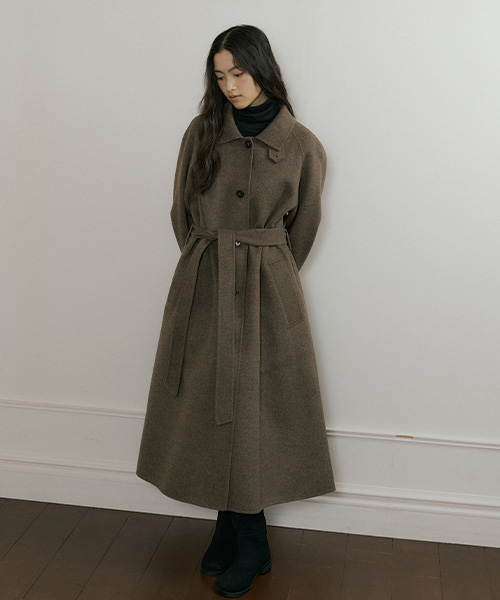 handmade шерстяной trench coat-brown