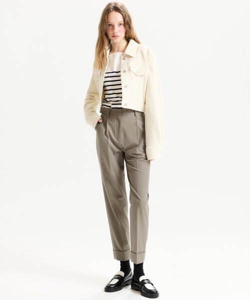 Прямые брюки с отворотами Beige