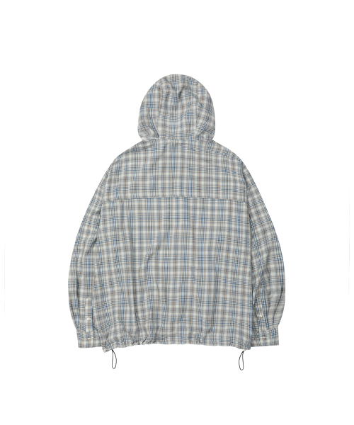 Snap Check рубашка Hooded куртка [BLUE]