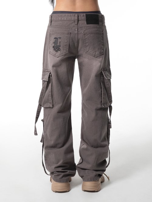 WASHING STRAP LOW-RISE джинсовый брюки DUST PINK