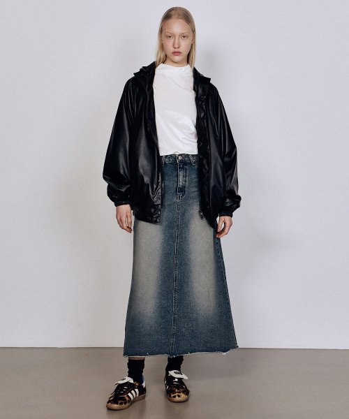 UNIQUE GLOSSY LEATHER JACKET_BLACK
