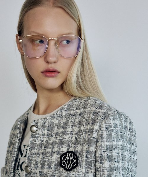 MIXED TWEED JACKET_BLUE GRAY