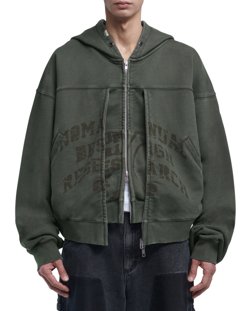ナナ Day By Day Hooded Top MUSINSA公式 | NOMANUAL OVERDYED D.F.L HOODED ZIP-UP - DEEP KHAKI