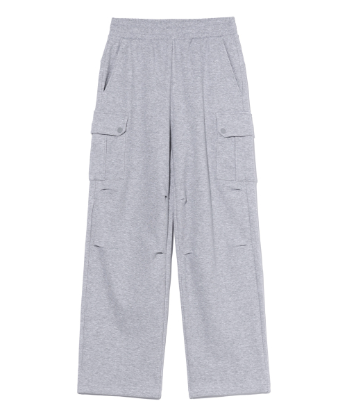 Широкие спортивные брюки-парашюты MELANGE GREY (MO6PU192-097)