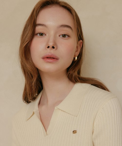 Трикотажный топ с воротником TAMIA COLLAR KNIT TOP_2colors