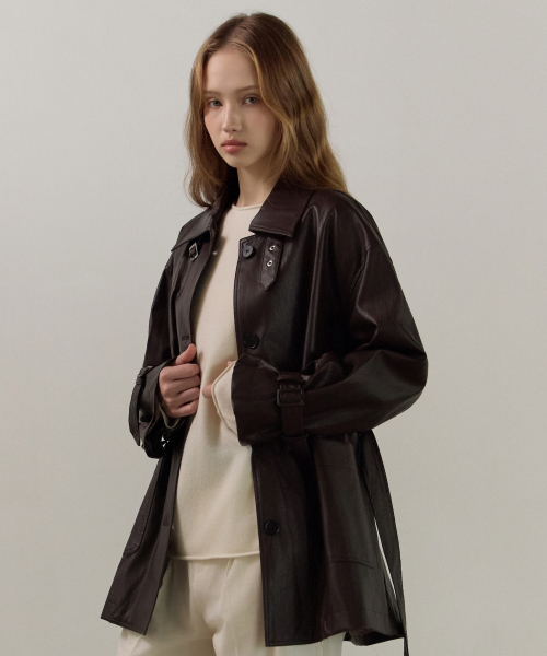 Leather Trench Coat_3Color