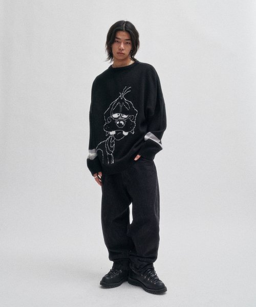 SLEEPING DOG KNIT [BLACK]