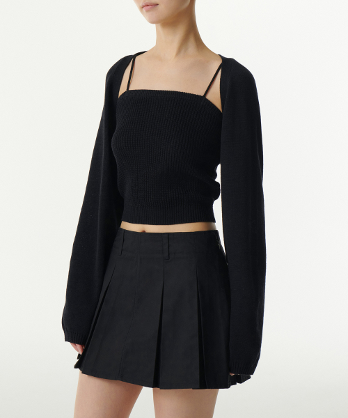 Женский трикотажный кардиган болеро [Black]
