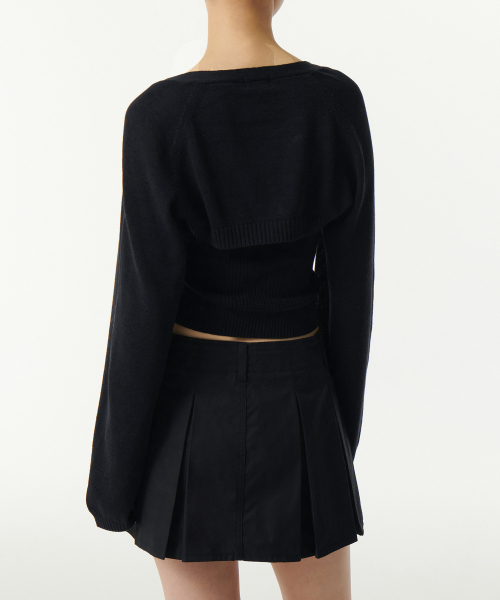 Женский трикотажный кардиган болеро [Black]