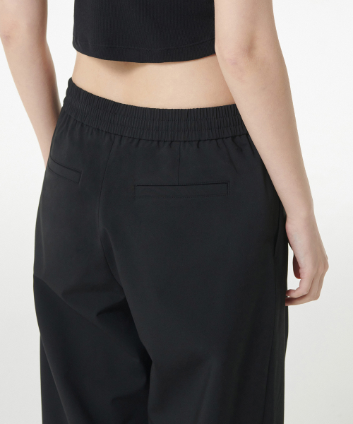 [Cooltandard] Women's One Pleat Wide Banding Slacks [Black] thumbnail 6