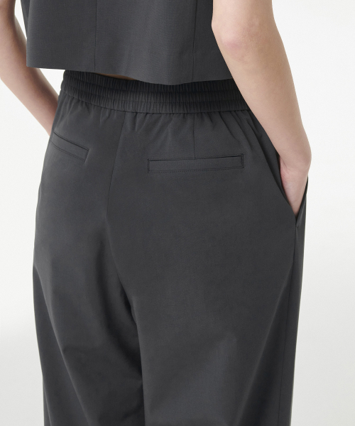 [Cooltandard] Women's One Pleat Wide Banding Slacks [Gray] thumbnail 6