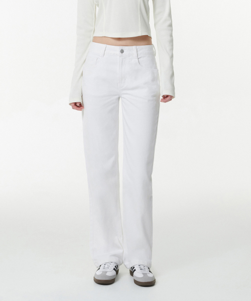 Женские прямые джинсы Cooltandard [White]