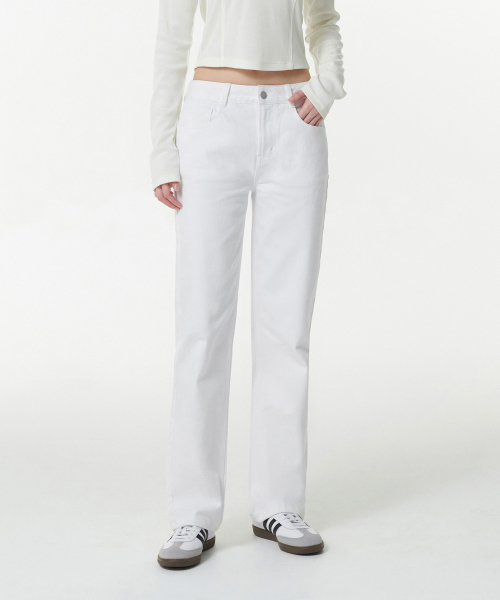 Женские прямые джинсы Cooltandard [White]