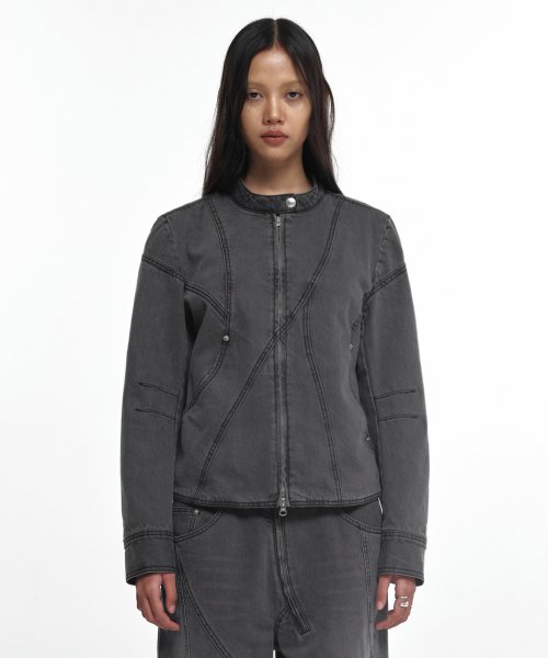 WAVY SEAM LINE дэним куртка LAVENDER FOG