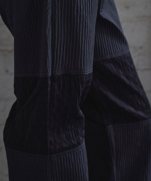 MUSINSA | PESTO Shirring block pants black 