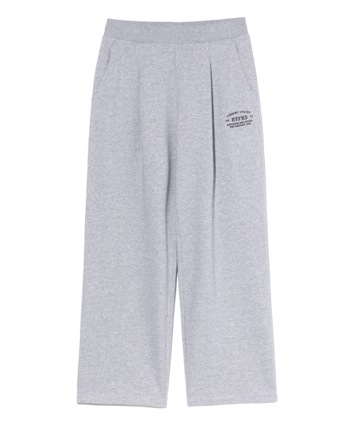 Широкие спортивные брюки с защипом и лого Melange Grey (MO6PU187-097)