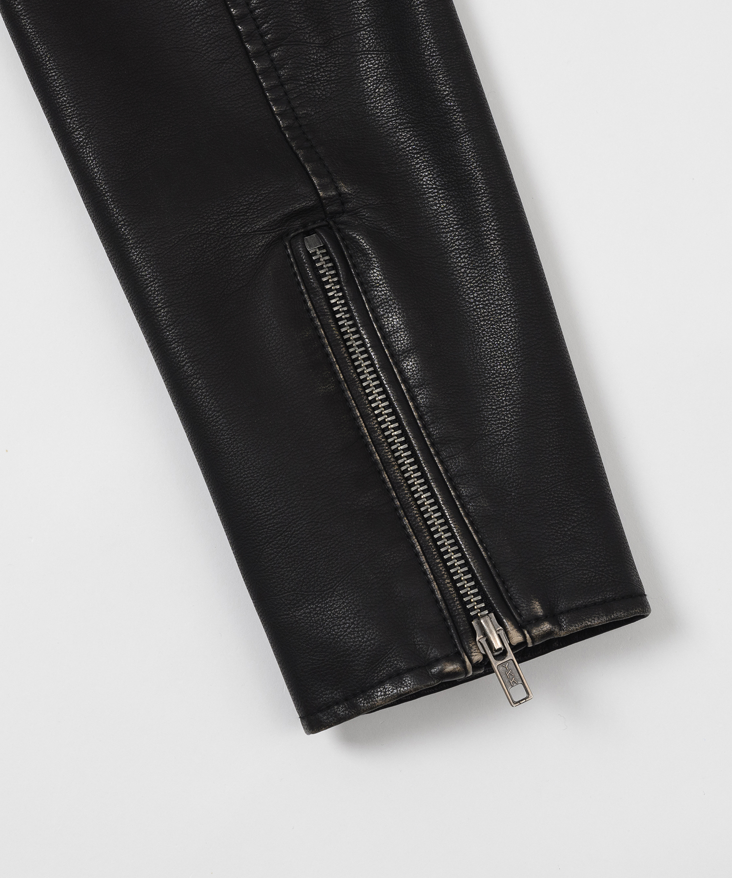 Synthetic кожаный washing cropped куртка [чёрный]