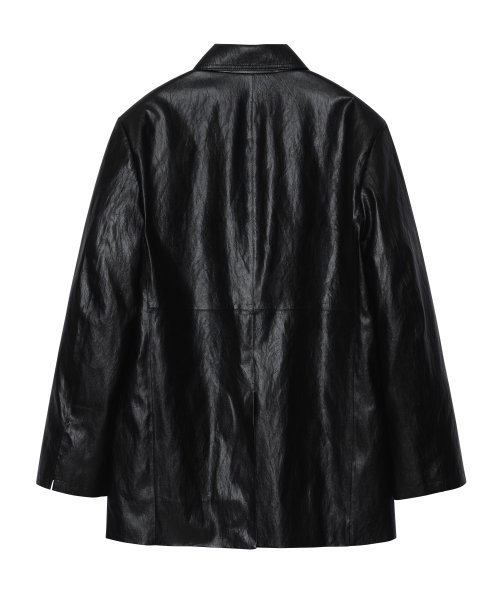 Оверсайз куртка из экокожи [Black]