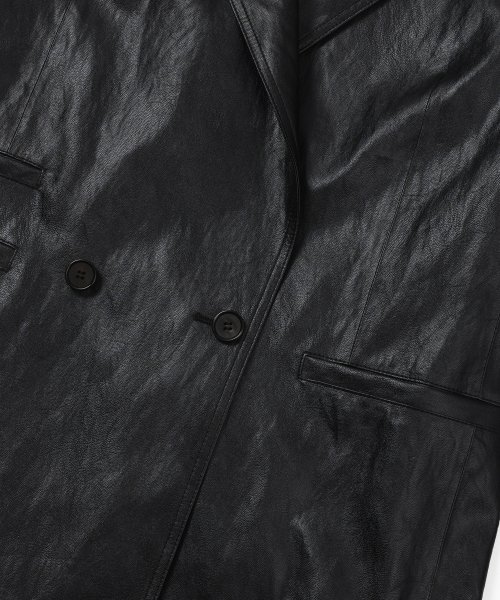 Оверсайз куртка из экокожи [Black]
