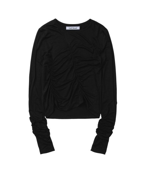Облегающая рубашка с рюшами [Black]