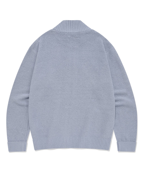 Буклированный кардиган на молнии, Light Blue