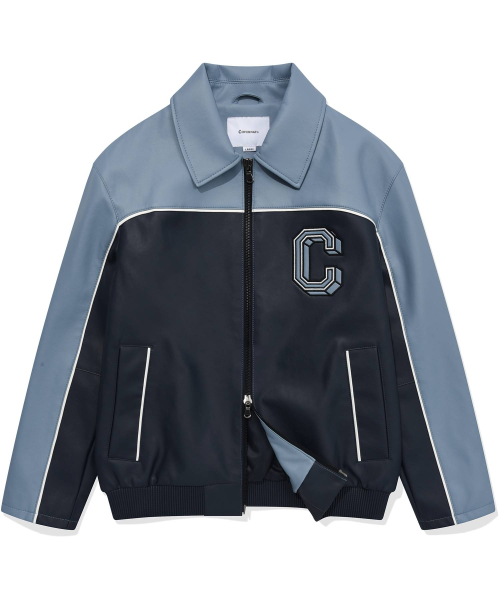 Кожаная куртка C Logo Racing Synthetic Navy