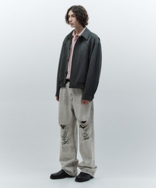 Шерстяной пиджак Origami Stitch BLUE GREY