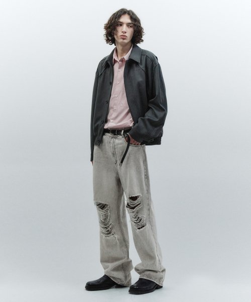 Шерстяной пиджак Origami Stitch BLUE GREY