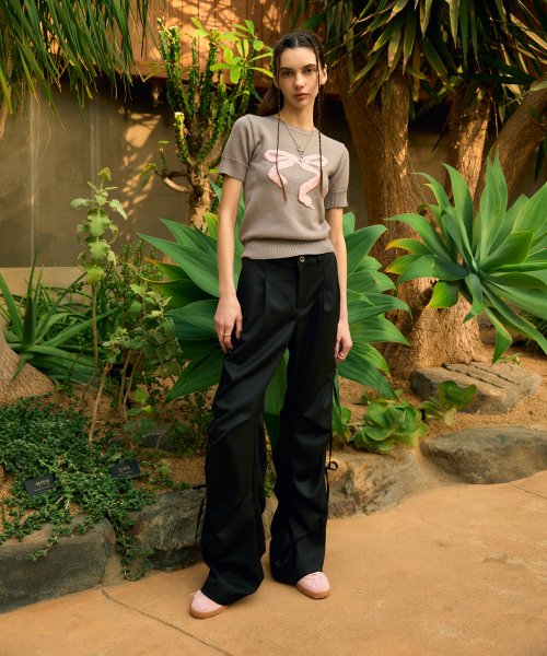 MUSINSA公式 | LARTIGENT L9 RIBBON EYELET POINT PANTS(BLACK) 