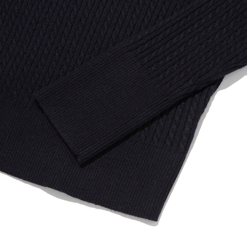 MUSINSA | KIRSH Emblem wappen round neck knit [navy]