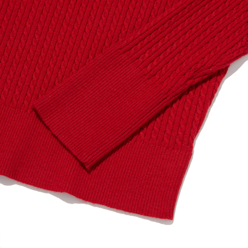 MUSINSA | KIRSH Emblem Wappen Round Neck Knit [Red]