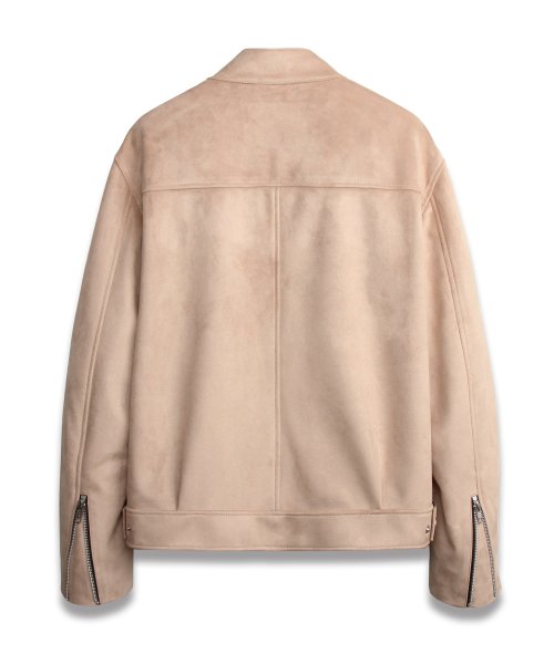 Байкерская куртка из фактурной замши BEIGE