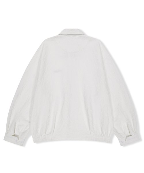 Abstract Jacquard Zip Jacket White