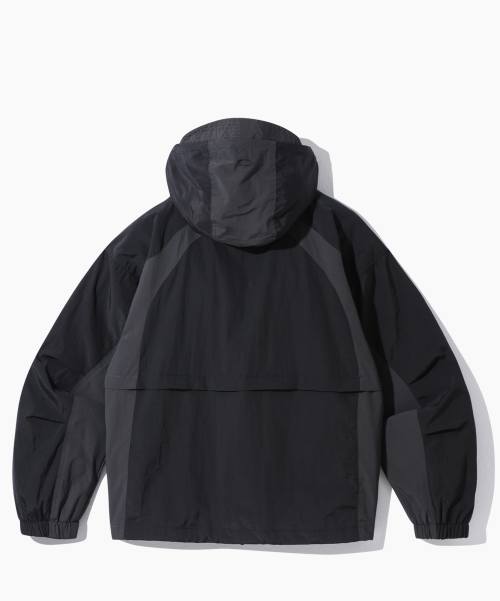 (VLAD) 2WAY AUTHENTIC HOOD WINDBREAKER JACKET_BLACK&CHACOAL GRAY