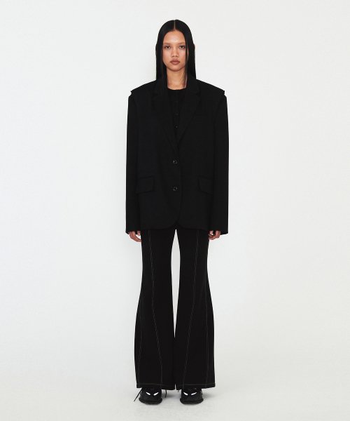 RELAXED WIDE VEST JACKET (black)