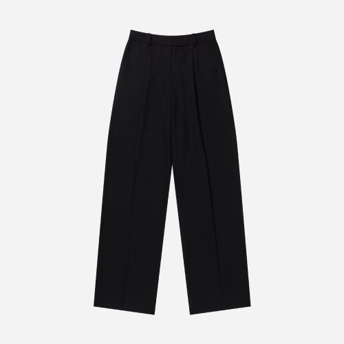 Daily One-Tuck Wide Slacks Black