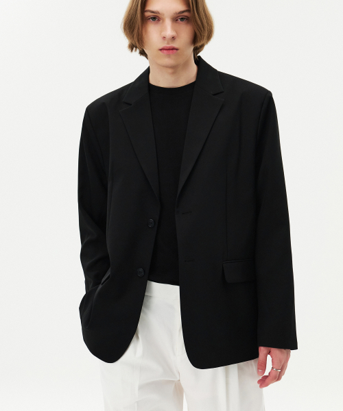 Essential Overfit Two-Button Single Blazer Black