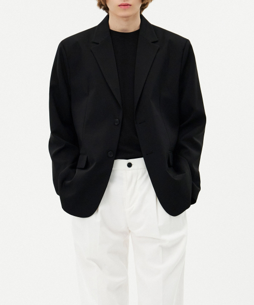 Essential Overfit Two-Button Single Blazer Black