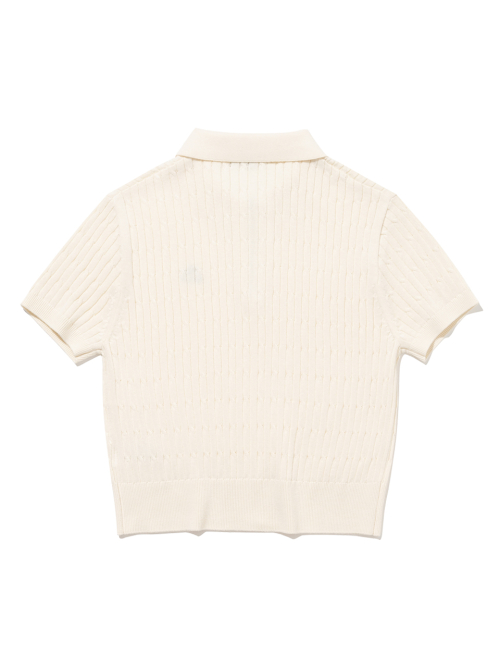 Женский вязаный пуловер Cable Half-Zip [CREAM]