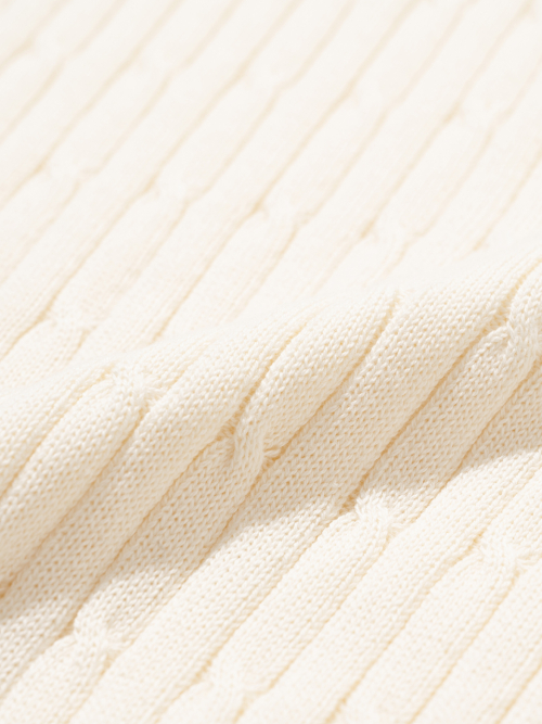 Женский вязаный пуловер Cable Half-Zip [CREAM]