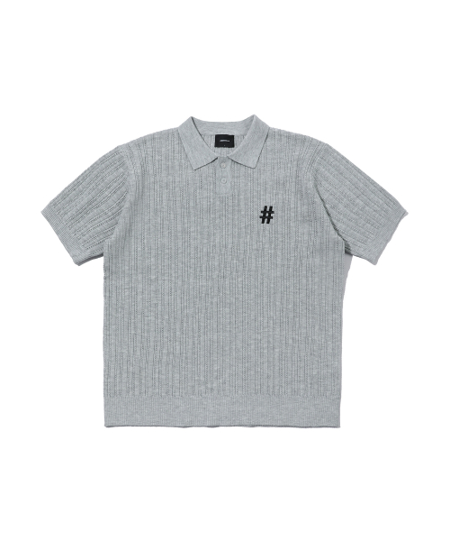 Вязаное поло с коротким рукавом Comfort Fit (Melange Grey)