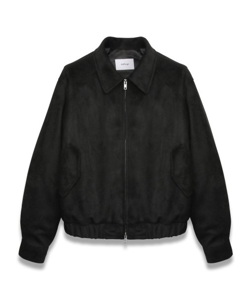 Vegan Leather Suede Crop Bomber in Black