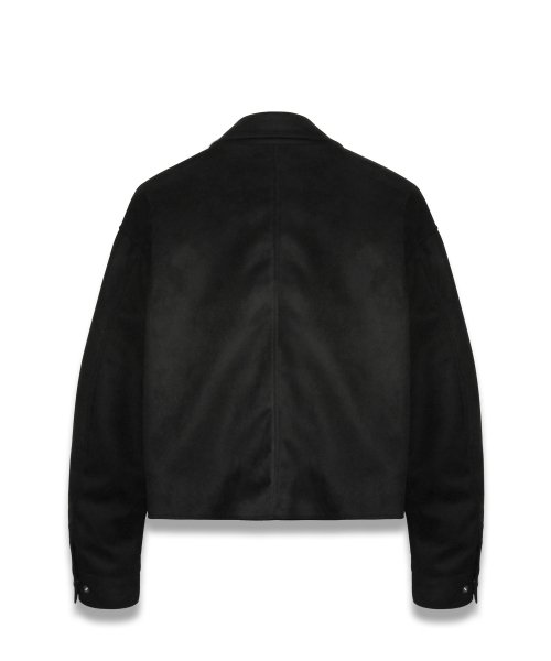 Vegan Leather Suede Crop Single in Black