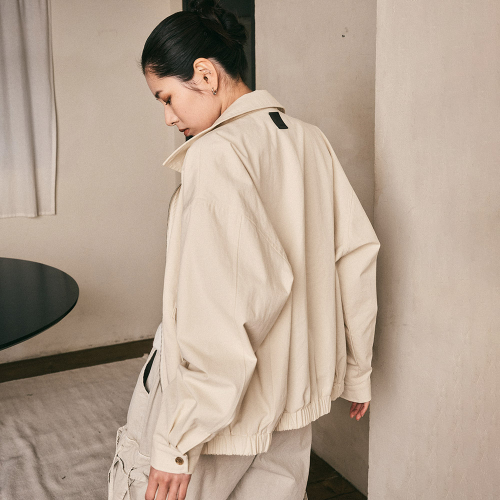 AR_Soft Cotton Collar Blouson jacket_IVORY