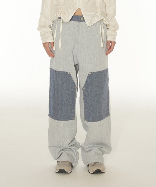 SLAY APPLIQUE DENIM PANTS - WHITE